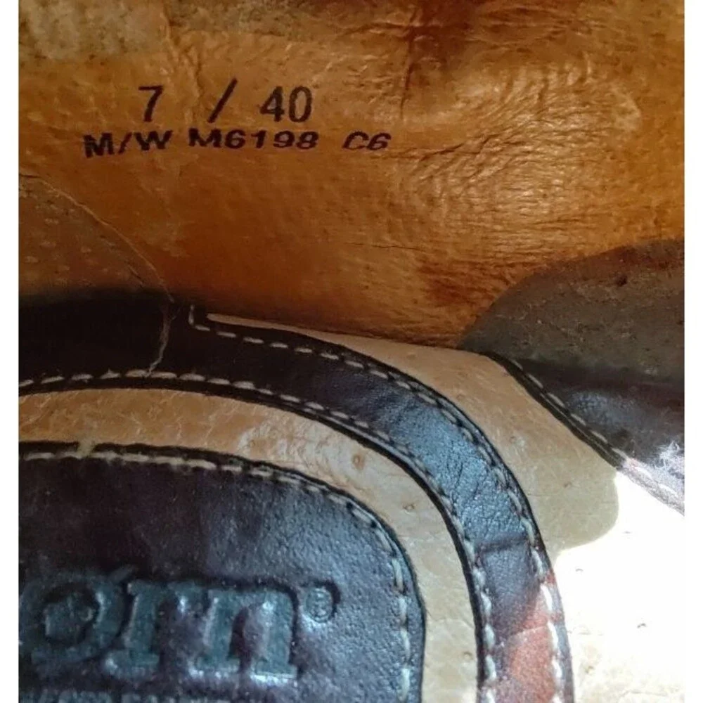Born Men’s Slip On Casual Brown Leather Upper Shoes Size 7 Eur Size 40